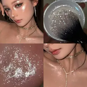 High Shine Setting Powder, Sparkling Pearl Finish, Body Highlighter, Non-Caking, Suitable for Men and Women, Daily Use, Parties, Birthdays
