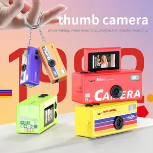 Mini Trendy Toy Thumb Camera with 0.96 in LCD Screen 1080P 130° Wide Angle Feel of Old 90s Photographs, Keychain Size, Birthday Gifts