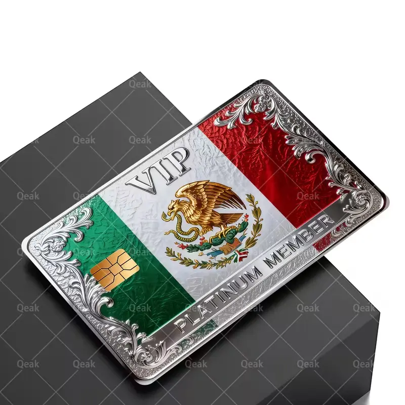Mexico VIP Credit Card Skin, Platinum Mexican Flag Card Sticker