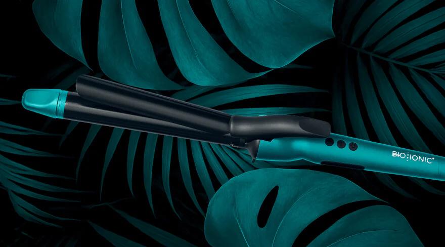 BIO IONIC OFFICIAL: Teal Tides Long Barrel Curling Iron (LIMITED EDITION) Adjustable Heat Settings, 1" Barrel Size