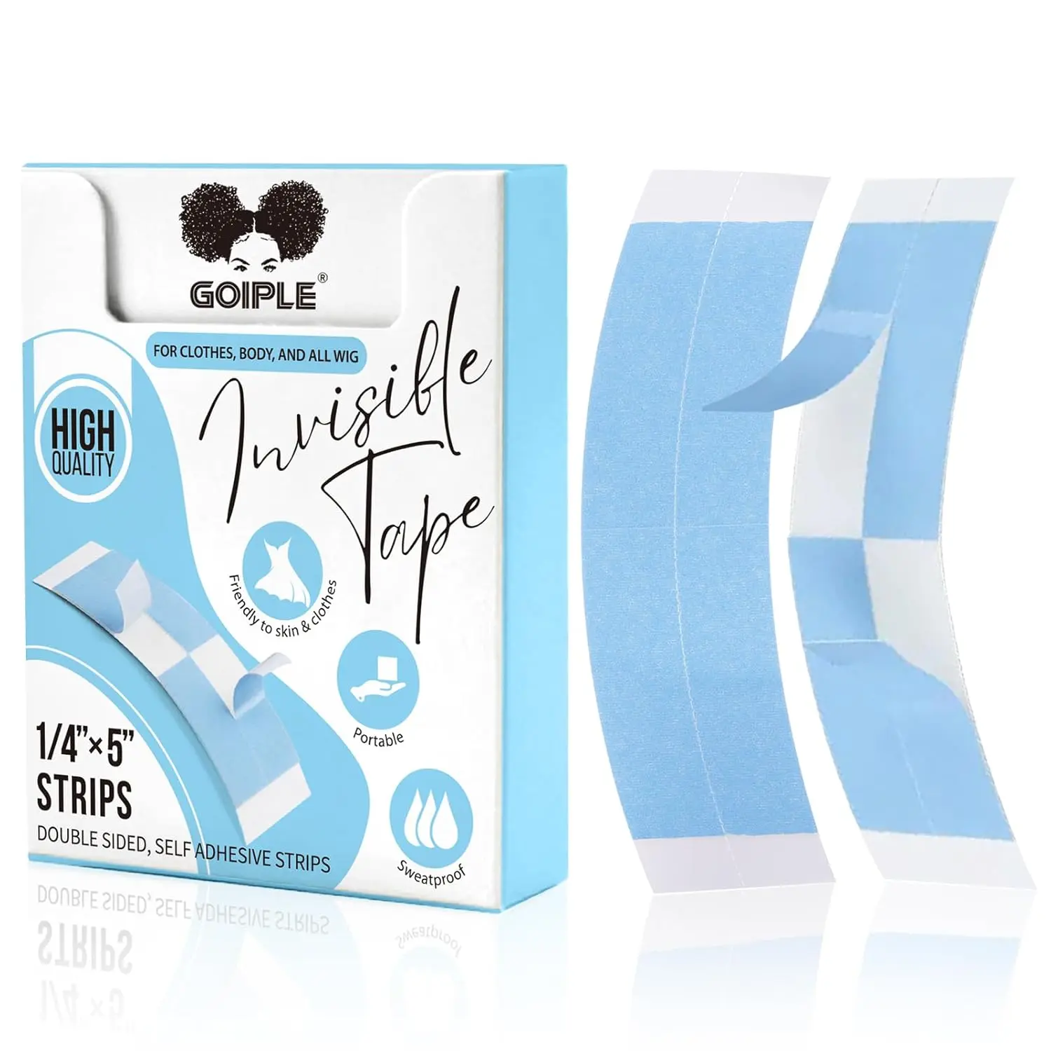 36 Counts  Wig Tape for Lace Wigs Double Sided Waterproof Wigs Adhesive, Tape Strips for Forehead-Lace Wig Toupee Sweatproof Invisibletape Seamless Hair Clips