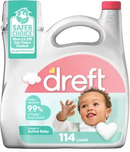 Stage 2 Active Baby Liquid Laundry Detergent, Hypoallergenic, Helps Remove 99% of Baby Food Stains, 114 Loads, Baby Laundry Detergent, Newborn Essentials