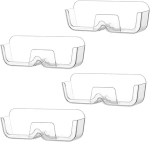 4 count Eyeglasses Holder Stand, Sunglasses Storage Organizer, Wall Mounted Glasses Display Case with Adhesive Sticker for  Office Dorm