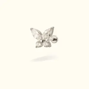 Titanium Butterfly Flat back Earring
