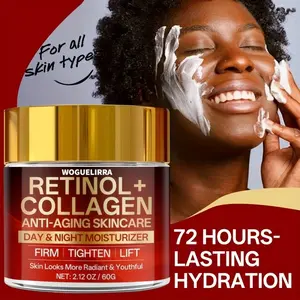 Retinol Collagen Face Cream, Hydrating and Firming, Enhances Skin Elasticity, Balances Tone, Contains Hyaluronic Acid, Youthful Glow