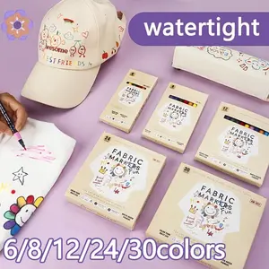 Waterproof Fabric Paint Pens, Non-Toxic Washable Markers, Paint Markers Set, Ideal for Clothing, Canvas, Hats, Jeans, Pillows, T-Shirts, Shoes, DIY Crafts