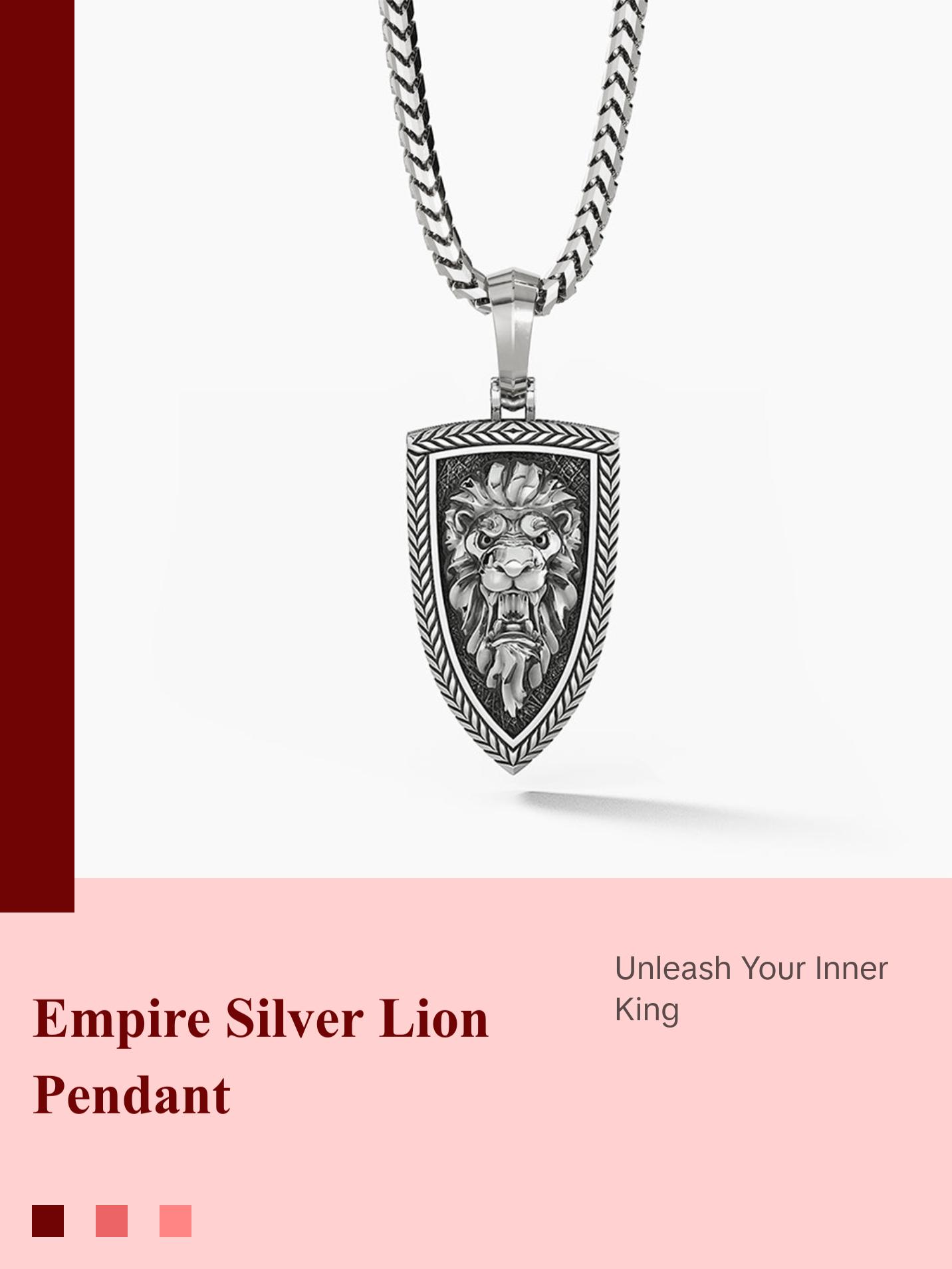 Empire, Silver Lion Head Pendant