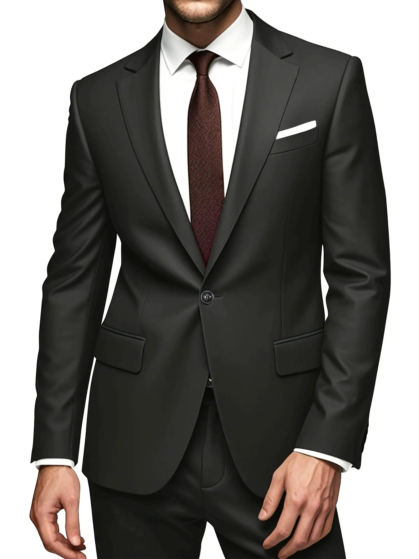 Two-Piece Classic Men'S Suits with One-Button Jacket And Trousers, Suitable for Light Business, Wedding, Casual And Official Occasions