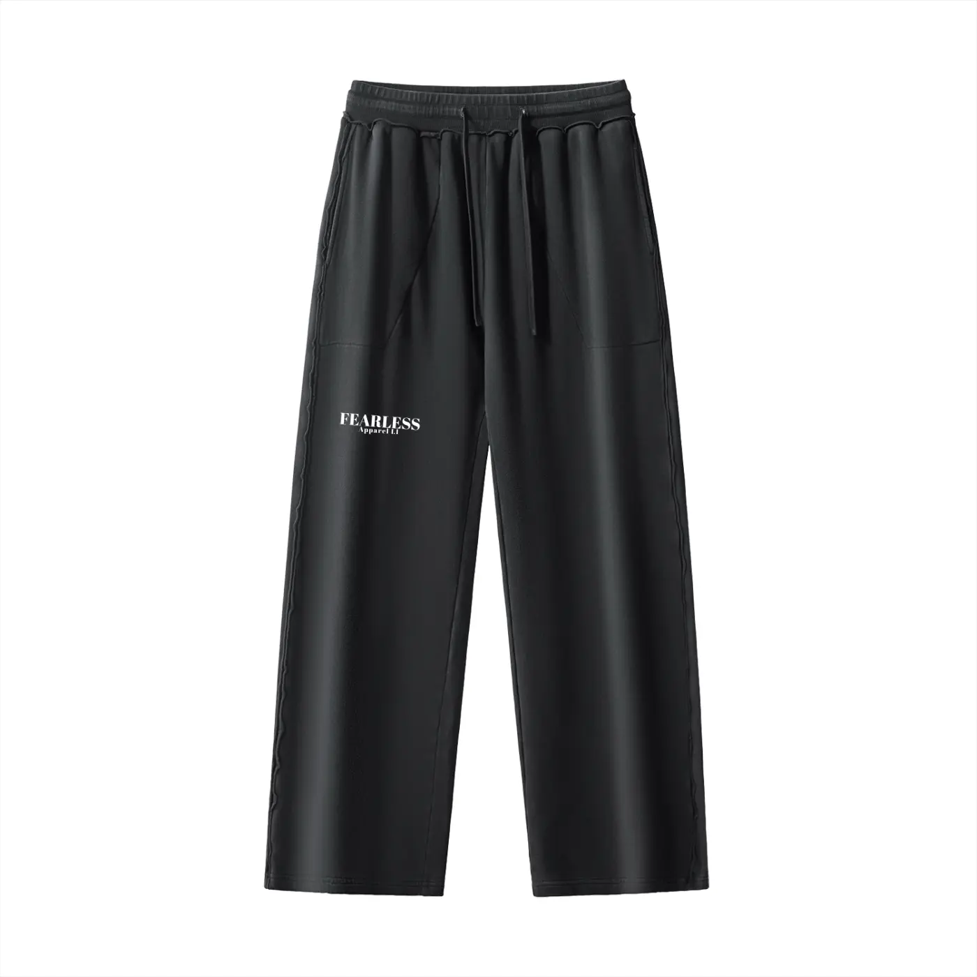 Fearless Apparel Raw-Seam Enzyme Washed Sweatpants – 100% Cotton Heavyweight Streetwear