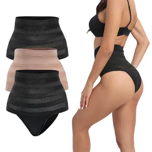 1 Set + 1 Free Women’s High-Waisted Thongs – Light Tummy Control, Wide Waistband, Breathable Stretch Underwear, Soft Comfy S–3XL