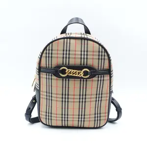 Pre-owned BURBERRY calfskin Backpacks The Link 1983 Brown Backpack T10420648