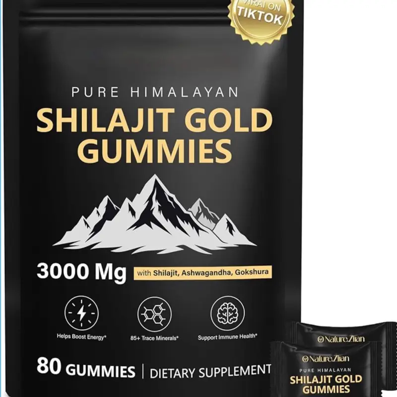 Shilajit Gummies for Men & Women - Shilajit Gold Gummies Rich In Ashwagandha, Gokshura with 85+ Minerals, Authentic Flavor,Organic, Zero Sugar & Vegan, 100% Natural - 80 Count (80 Count (Pack of 1))