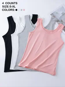 Women's Mixed Color Tank Tops Set, 1/4/6 Pieces, Casual Fashion, Comfortable Fit, Perfect for Daily Wear, Stylish Women's Clothing, Casual Fitted Sleeveless, Casual Sleeveless Outfits