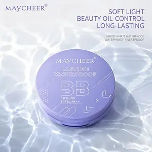 MAYCHEER UV-Protective BB Cushion Cream SPF50+ PA+++ - Full Coverage Cosmetic with Oil Control, Oil-Free, Waterproof, Lightweight Natural Matte Concealer, Moisturizer, 24H Long Lasting, Hydrating for Daily Makeup, Evens Out Skin Tone & Texture