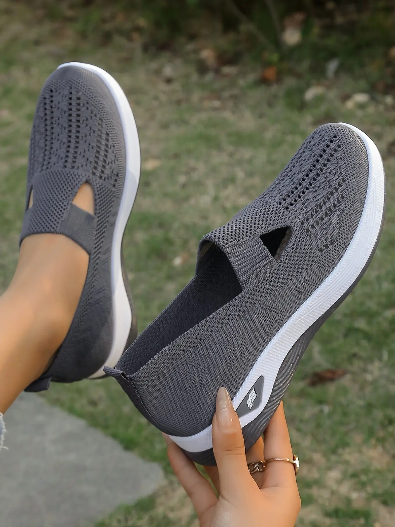 Women's Breathable Mesh Mary Jane Sneakers, Slip-On Comfortable Non-Slip Shoes, Soft Sole Casual Footwear for All Seasons