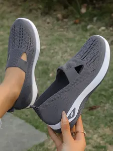Women's Breathable Mesh Mary Jane Sneakers, Slip-On Comfortable Non-Slip Shoes, Soft Sole Casual Footwear for All Seasons