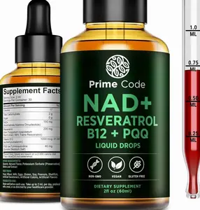 Prime Code NAD+ Liquid Drops with Resveratrol, Vitamin B12 & PQQ – Advanced Cellular Energy & Antioxidant Support – Vegan, Non-GMO, Gluten Free – Fast Absorption Supplement for Men & Women, 2 fl oz