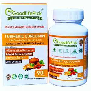 4X Powerful Turmeric Supplement. Turmeric Curcumin with Ginger & Black Pepper 95% Curcuminoid 90ct.MAXMIUM BENEFITS Turmeric capsules Dietary Vitamin