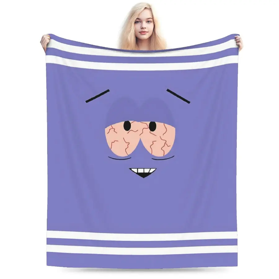 Towelie South Park Cartoon Print Flannel Throw Blanket - Cozy, Warm, Soft, Plush, Decorative, Wrinkle Resistant, Fading Proof, All Seasons Blanket for Adults, Ideal for Living Room Couch, Bed, Holiday Gift