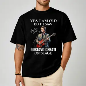 Yes I Am Old But I Saw Gustavo Cerati On Stage Comfort Color Letter Printed Tee Ring-Spun Cotton Soft-Washed T-Shirt Trendy Tops Perfect Gift