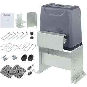3300 lb Automatic Sliding Gate Opener with 2 Remote Controls, Electric Rolling Driveway Fence Slide Gate Motor, Complete Gate Operator Hardware Security System Kit for Sliding Gate Up to 40 Feet