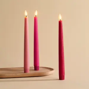 Operated Candles with Remote, 9 Inch, 3 Pack Gradient  Candlesticks, LED Candles Flickering Flameless Candles, Spring  Wedding Gender Reveal Decor, Mantle Coffee Table Decor