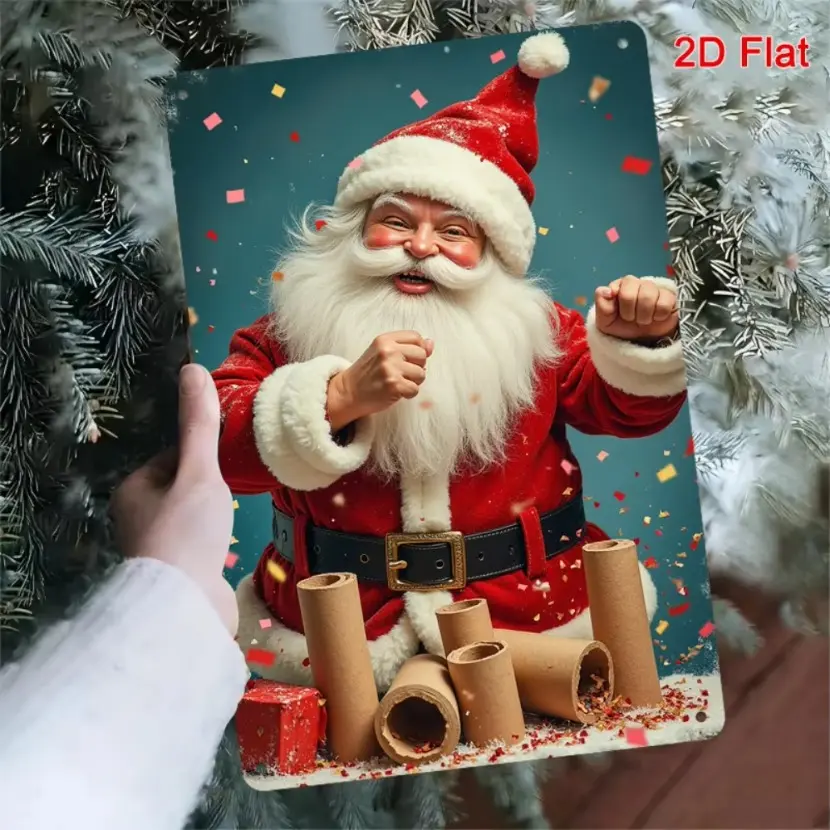 Aluminum Christmas Decor Vibrant Red and Gold Santa Claus Ornaments for Holiday Home Decorations Festive Tree Topper