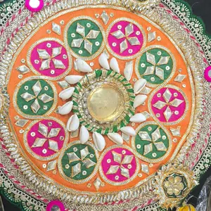 Rangoli Gota Pati Decor Religious