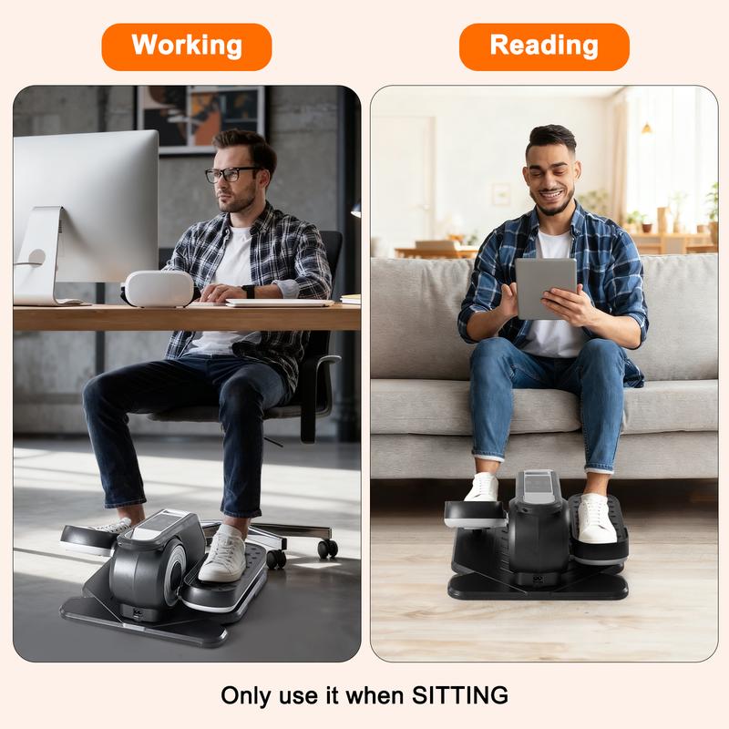 Under-Desk Elliptical Machine–Compact & Quiet Mini Pedal Exerciser with Adjustable Speed, LED Display, Portable Fitness Solution for Home or Office Workouts