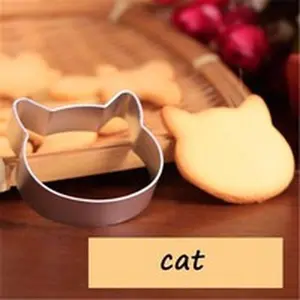 Cat Shaped Cookie Cutter, 2 Counts/set DIY Sugar Craft Cookie Cutter, Biscuit Mold, Baking Tool for Home Kitchen