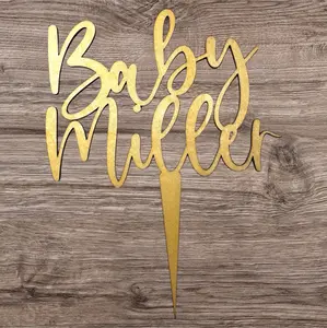 Custom Wooden Baby Name Cake Topper