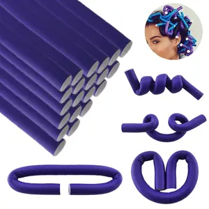 10 Pieces Flexible (purple) curling iron soft foam curling iron soft foam no heat curling iron suitable for natural hair ,short medium and long straight hair (0.7 x 9.4) Haircare Heatless Lightweight