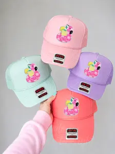 Sequin Flamingo Float Summer Patch Otto Trucker Hat