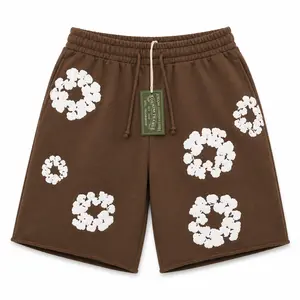 (100% Authentic with QR code)  (SS26) Denim Tears Cotton Wreath Sweatshorts 'Dark Brown'