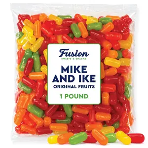 Mike and Ike Candy Bulk - 1 Pound Bag (16 Ounces) - Original Fruit Flavored Variety, Vending Machine Candy - Chewy Mike and Ikes Candies - Fat Free Movie Theater Candy summervibes☀️