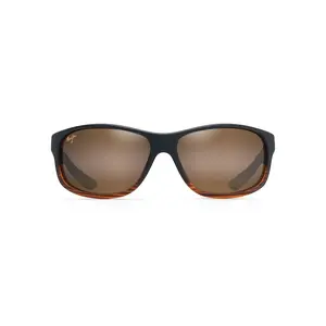 Maui Jim Kaiwi Channel Sunglasses H840-25C Dark Brown Stripe Frame HCL Bronze Lenses