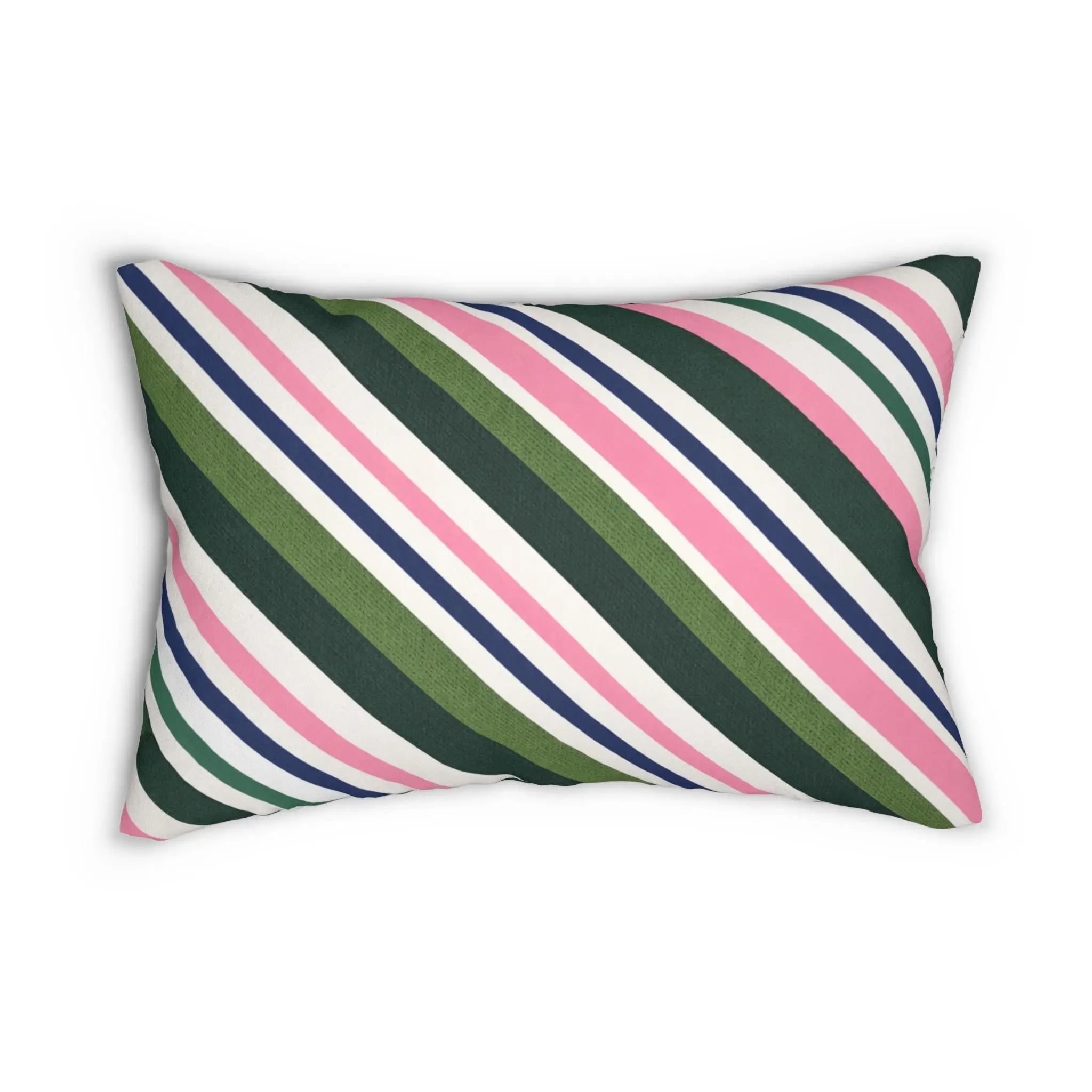Preppy Stripe lumbar pillow, Spring Throw Pillow, Classic Coastal Stripes