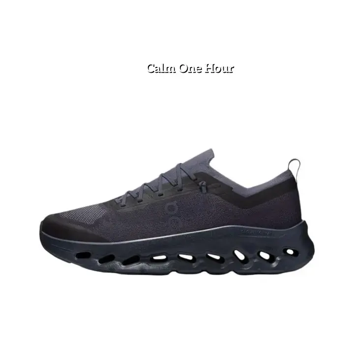 Unisex Cloud-Like Hollow Sports Sneakers - Black, Lightweight Foam Sole, Shock Absorption, Breathable Non-Slip Cushioning, Knee Relief, Easy On/Off, All-Day Dry for Daily Commute & Outdoor Jogging