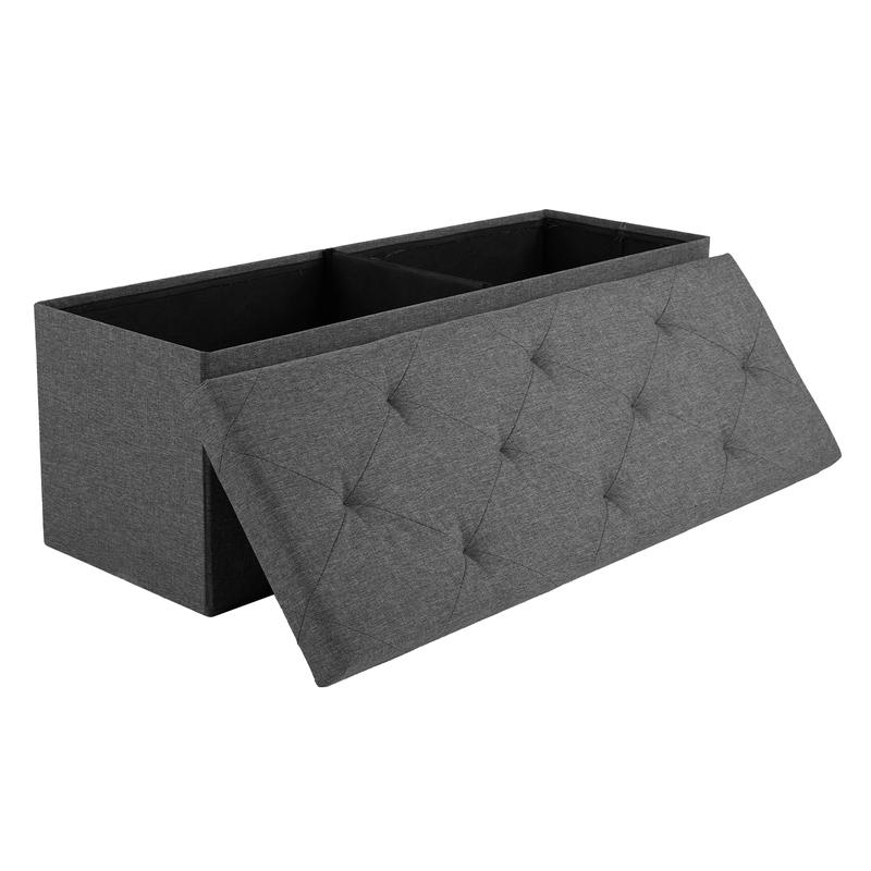 【New Color】Sweet Furniture F Foldable Storage Ottoman Bench - Large Ottoman Chest for Bedroom, End of Bed - Padded Seat Foo