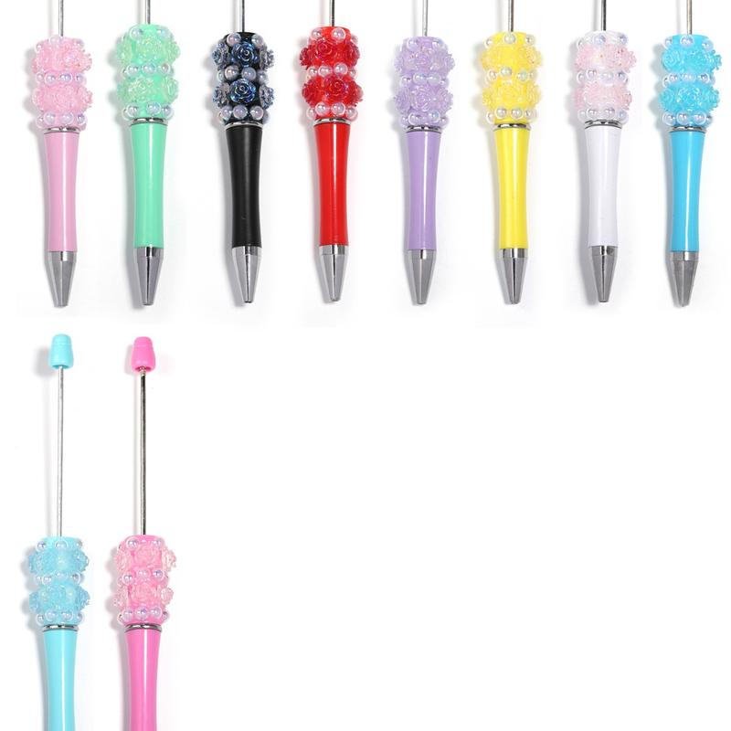 【P206】5pcs Beadable Pens pearl flower shape 【P206】5pcs Beadable Pens pearl flower shape