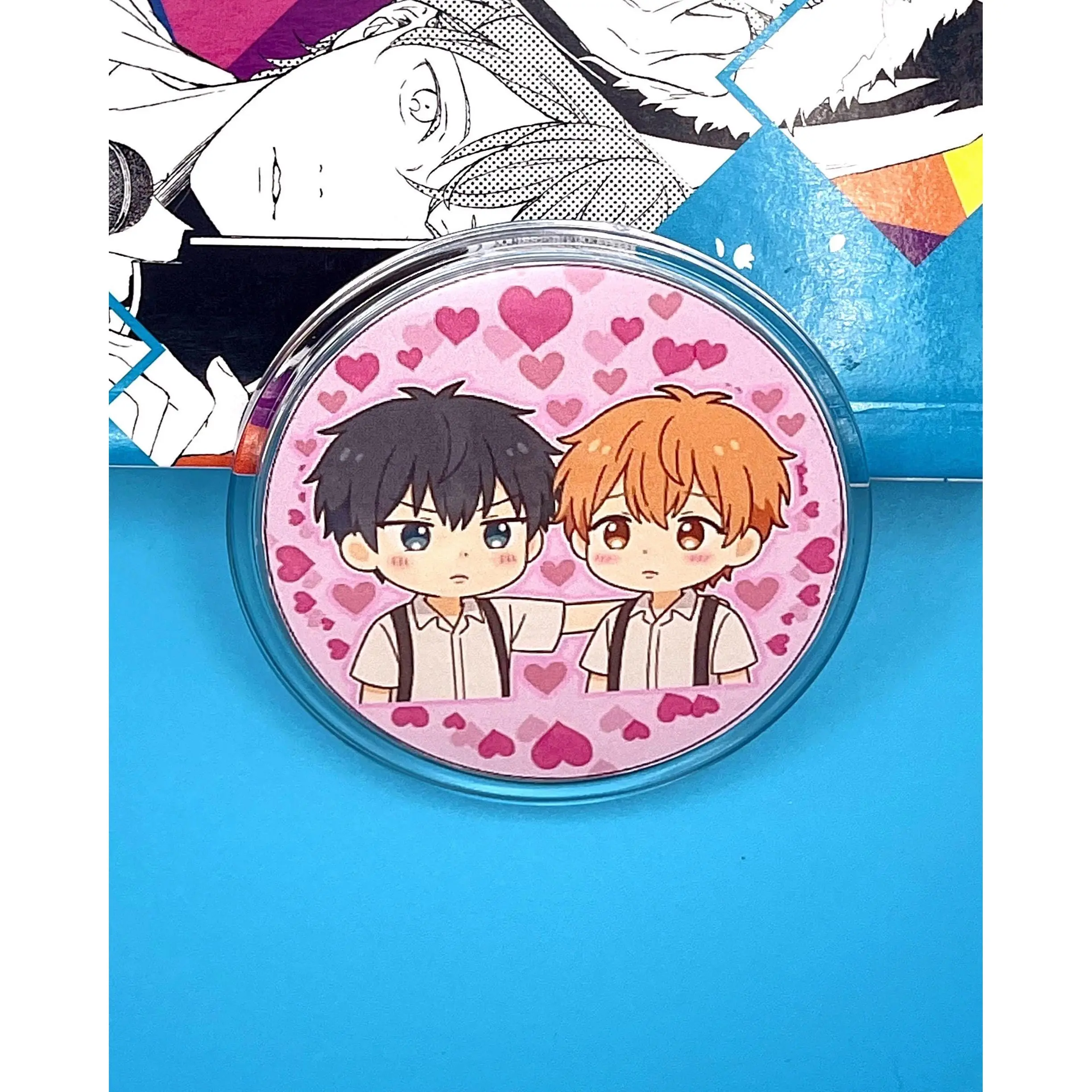 Given Anime Chibi Pin Badge: Mafuyu x Uenoyama Fanart