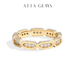 ATTAGEMS 1.4mm Round Cut D Color VVS1 Lab-Created Moissanite Ring Fine Jewelry Hypoallergenic Unisex Suitable for Daily Wear Wedding Holiday Gift R329