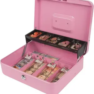 Portable Cash Box with Key, 1 Count Cash Storage Box, Coin Storage Box, Accounting Supplies for Home & Office & School, Vanity Decor Accessories