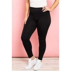 PLUS SIZES SOFRA SEAMLESS FOOTLESS FLEECE LEGGINGS