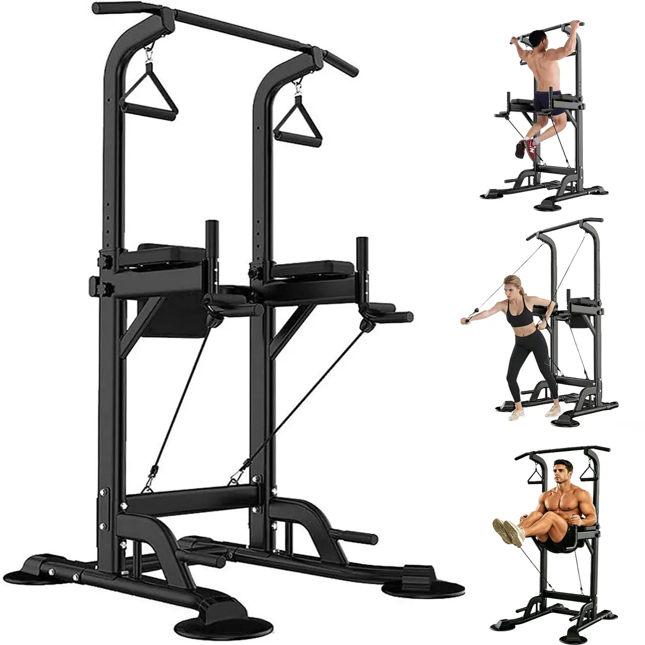 Power Tower Pull Up-Dip Station Assistive Trainer, 440LBS Multi-Function Home Gym Machine, Workout Machine, Arm Workout Equipment, Exercise Fitness Equipment, Functional Fitness Strength Training Gear