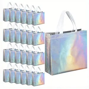 12.6in 4pcs Reusable Gift Bags shopping Bags With Handles Non-woven Glossy Gift Bags Bulk For Gifts Bachelorette Party Wedding Birthday Party Favors