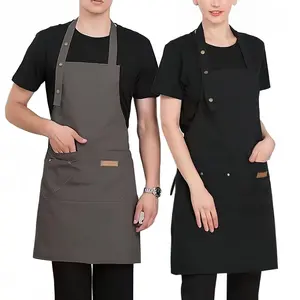 2 Pack Adjustable Kitchen Apron Cooking Apron For Women For Men With Pockets Work Apron Grill Restaurant