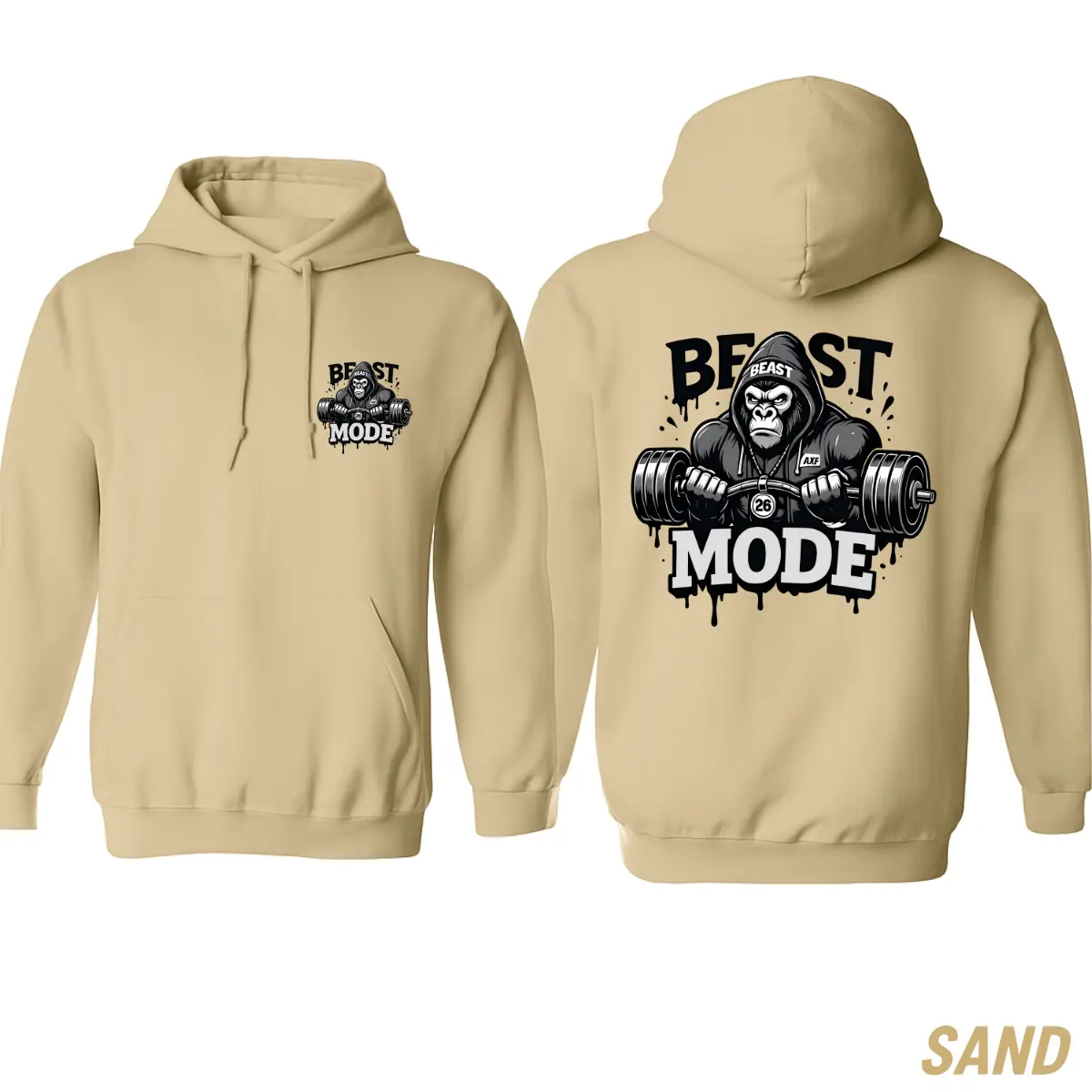 Beast Mode Hoodie – Fierce Gorilla Lifting Graphic for Hardcore Gym Fans – Perfect for Lifters, Bodybuilders & Streetwear Lovers – Motivational Gym Hoodie