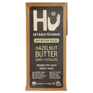 Hu Hazelnut Butter Dark Chocolate, 70% Cacao, 2.1 oz (60 g) Hu Hazelnut Butter Dark Chocolate, 70% Cacao, 2.1 oz (60 g)