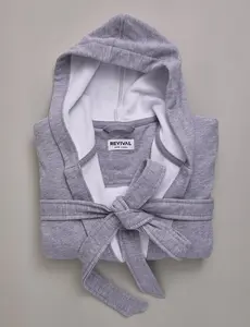 Signature Boxer Jersey Knit Grey Robe - Sweatshirt Robe